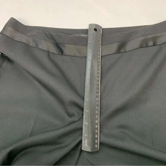 Talbots Trouser Pants Woman 14 P Black Straight Wide Leg Front Zip Classic Work - Picture 10 of 13